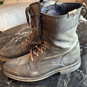 Harley-Davidson Brown Leather Lace-Up Boots